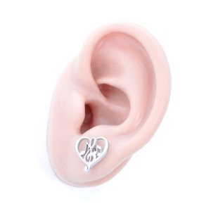 Серьга-гвоздик. Музыкальное сердце. SE3008