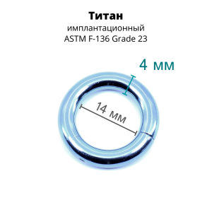 Кольцо сегментное 4,0 мм кликер. Титан, голубое анодирование. HSEGT6LB2